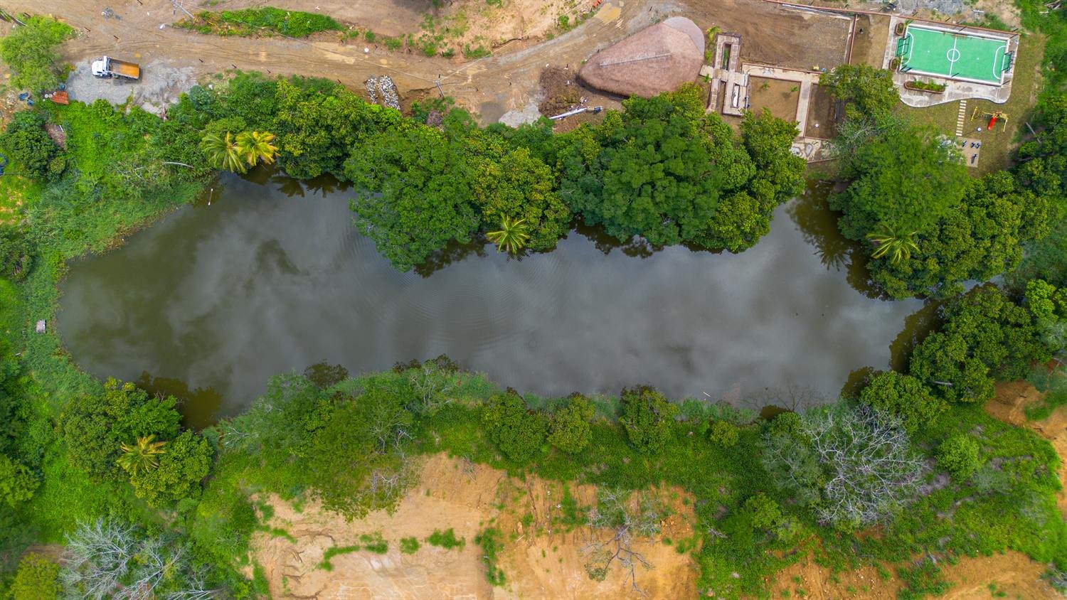 El lago de Agua Selva visto desde el aire
